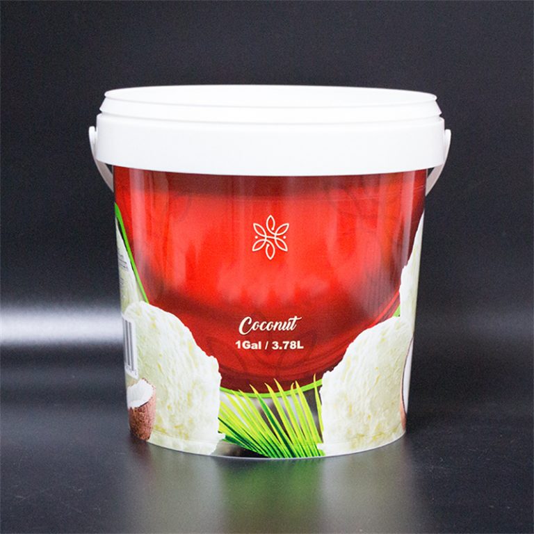 1 Gallon 3.78L Round Ice Cream Plastic Bucket plastic container