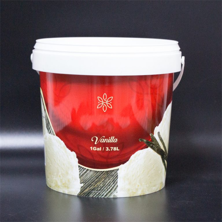 1 Gallon 3.78L Round Ice Cream Plastic Bucket plastic container