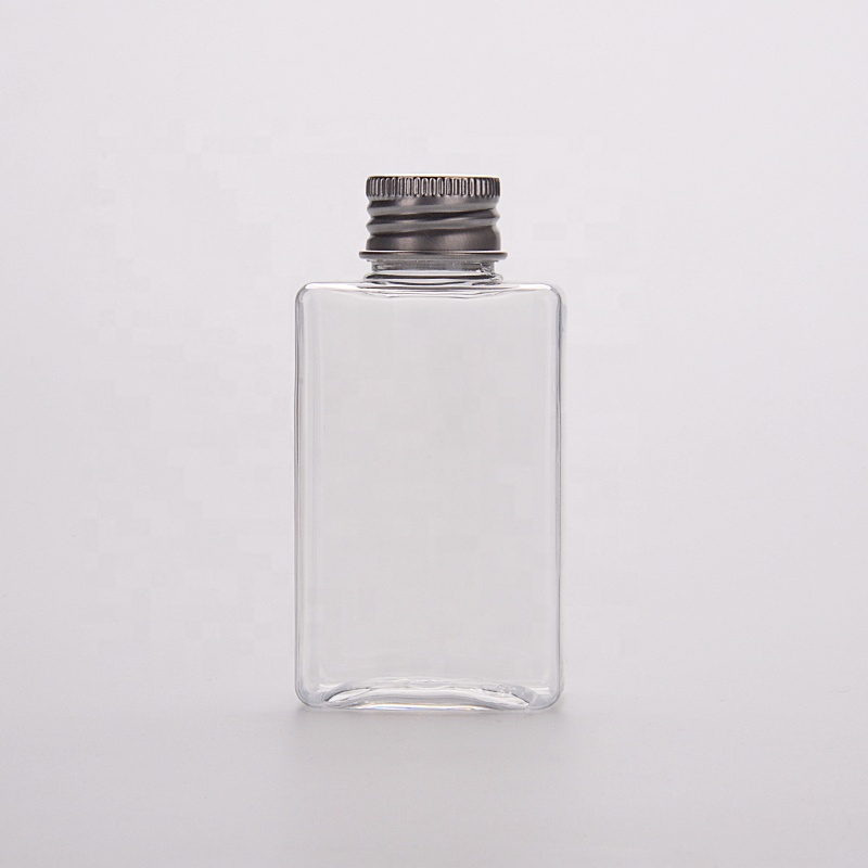 100ml PET Clear square Tequila plastic bottles plastic container manufacturers