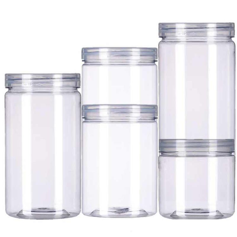 Pet clear container food grade plastic jars plastic container